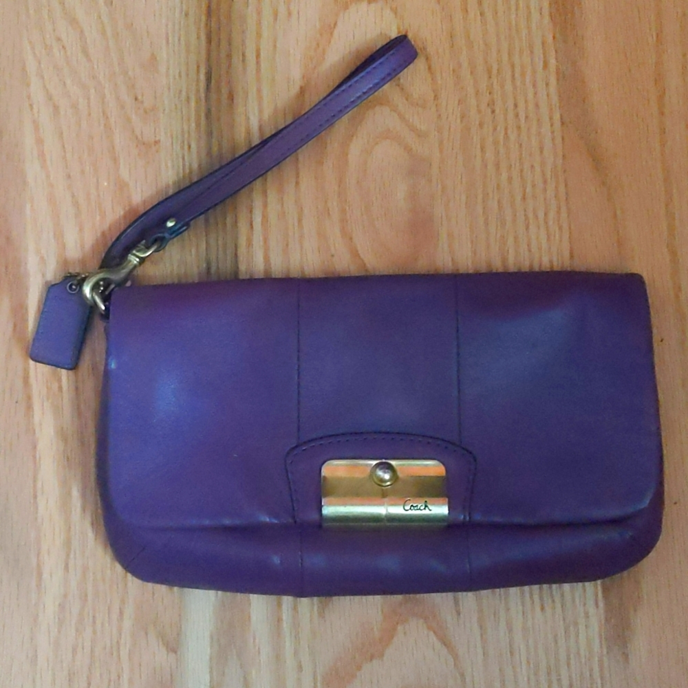 Coach Leather Wristlet | Plum Purple